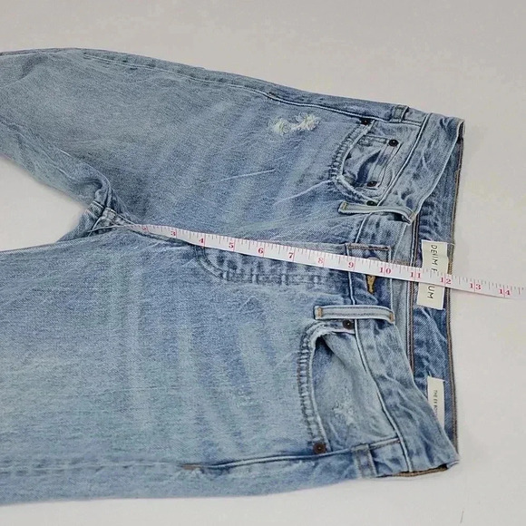Denim Forum The Ex Boyfriend High Waisted Tapered Relaxed Mid Blue Wash - Picture 8 of 15